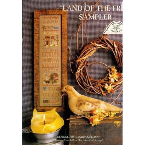 Cross Stitch Land Of The Free Sampler Count Pattern #181 Sandra Sullivan Leaflet - Picture 1 of 2